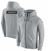 Men's Baltimore Ravens Nike Gridiron Gray 2.0 Full-Zip Hoodie - Ash FengYun,baseball caps,new era cap wholesale,wholesale hats